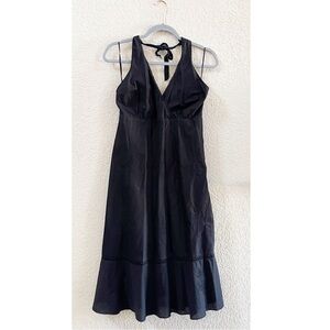 J. Crew Dress Halter Midi Embroidered Casual Classic Chic Minimal Black MWT 6